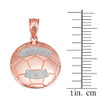 Two Tone Rose Gold Soccer Mom Soccer Ball Sports Pendant Necklace