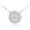 14k White Gold Letter "Q" Initial Diamond Disc Necklace