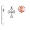 Eternity "Khachkar" Armenian Cross White Gold Pendant Necklace (Small)