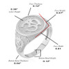 White Gold Om Symbol Harmony Men's Ring