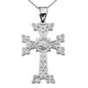 Eternity "Khachkar" Armenian Cross Sterling Silver Pendant Necklace (Large)