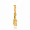 Gold Paintbrush Pendant Necklace