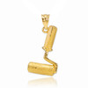 Gold Paint Roller Pendant Necklace