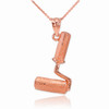 Rose Gold Paint Roller Pendant Necklace