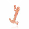 Rose Gold Hammer Pendant Necklace