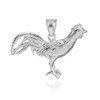 White Gold Rooster Pendant Necklace