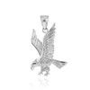 Solid White Gold Eagle Pendant Necklace