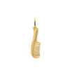 Gold Diamond Cut Hair Comb Charm Necklace