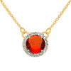 14k Gold Diamond Garnet Necklace