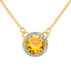 14k Gold Diamond Citrine Necklace