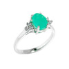 Sterling Silver May Birthstone Emerald Gemstone Ring