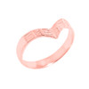 Solid Rose Gold Diamond-Cut Thumb Ring