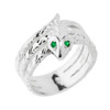 Sterling Silver Diamond-Cut Coiled Snake Ring