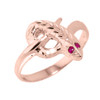 High Polished Rose Gold Diamond-Cut Snake Ring