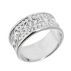 Sterling Silver Celtic Knot Diamond Wedding Band