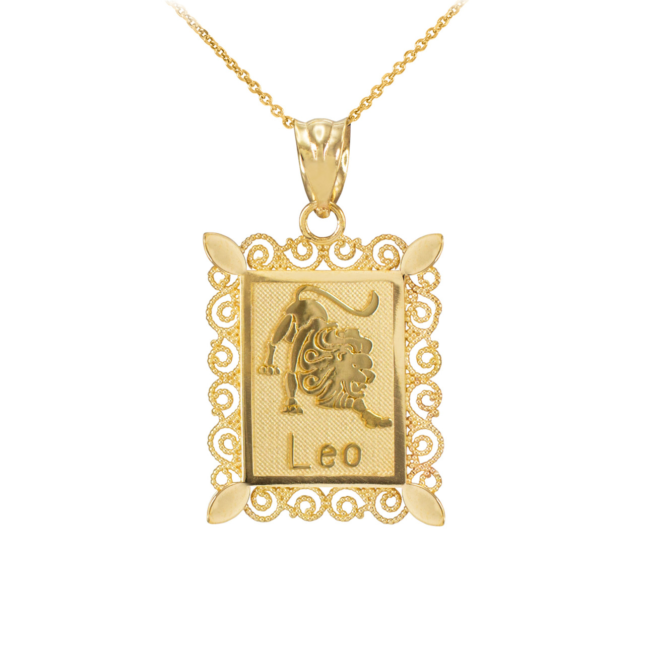 J'ADMIRE 14K Yellow Gold Over Sterling Silver Leo Zodiac Pendant Set  Necklace - 17M32K