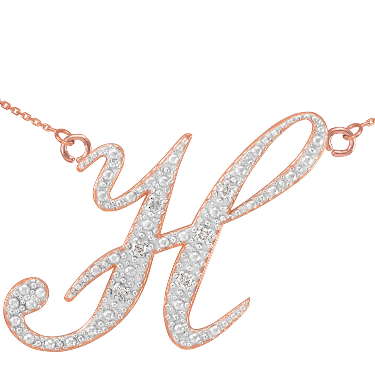 14k Rose Gold Letter Script 