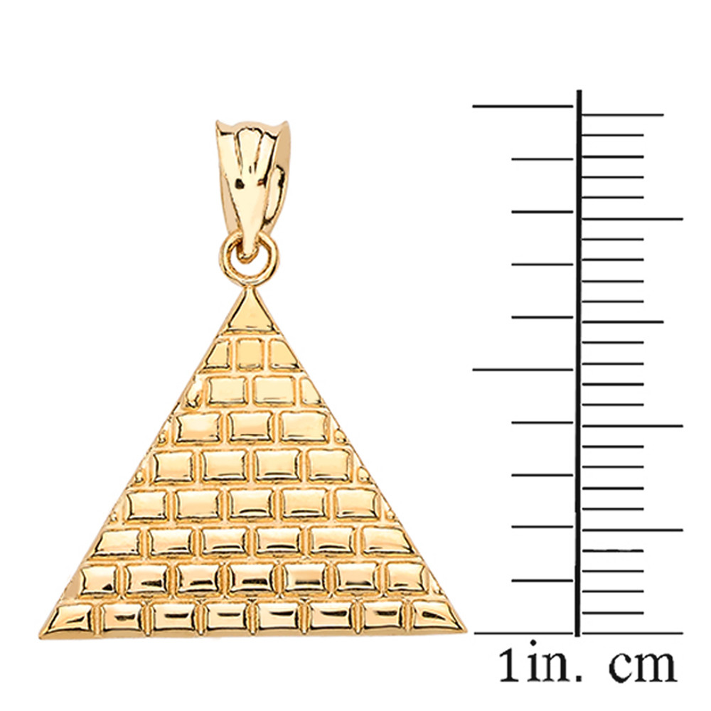 Gold Egyptian Pyramid Triangle Pendant Necklace | Factory Direct