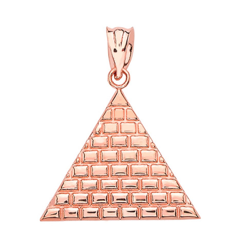 Gold Egyptian Pyramid Triangle Pendant Necklace | Factory Direct