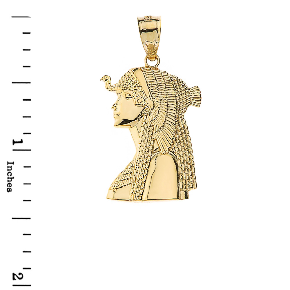 Ciondolo testa regina egiziana Nefertiti in oro • - Gioielleria Grazia