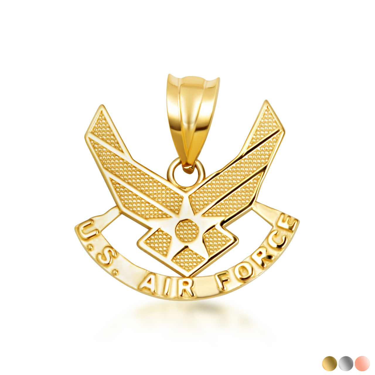 Gold United States Air Force Emblem Officially Licensed Pendant