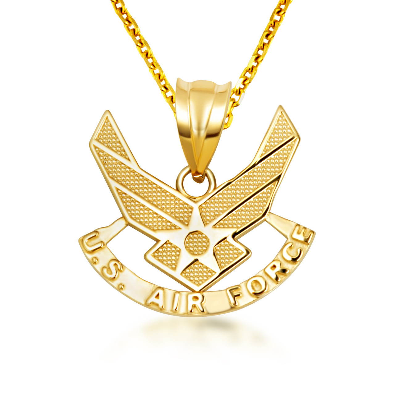【AFB】LOGO NECKLACE SILVER Sterling Silver Blue U.S. Air Force Symbol Necklace 18in