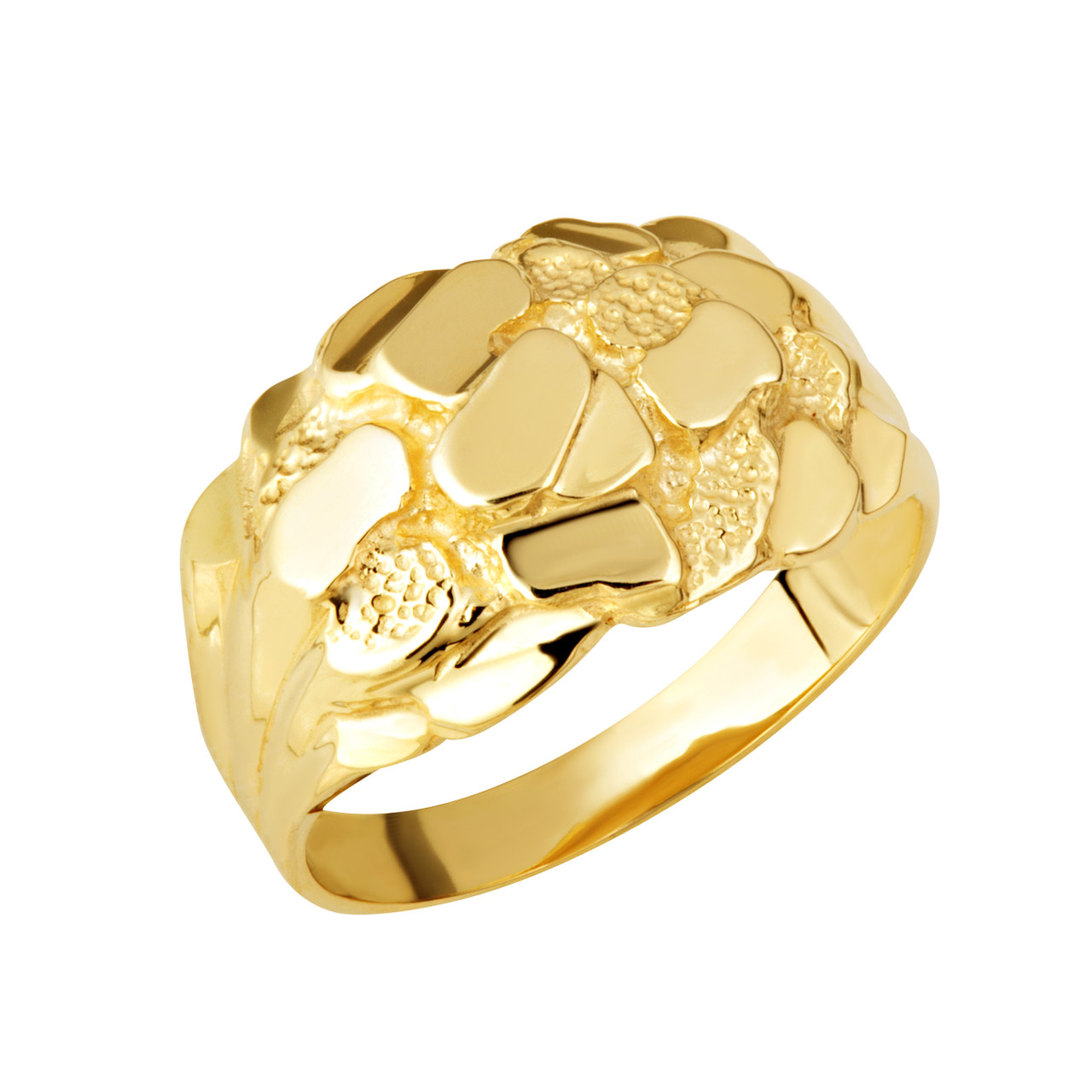 Nugget Ring Gold Plated Rings For Mens Yellow Gold Men's Symbol Of