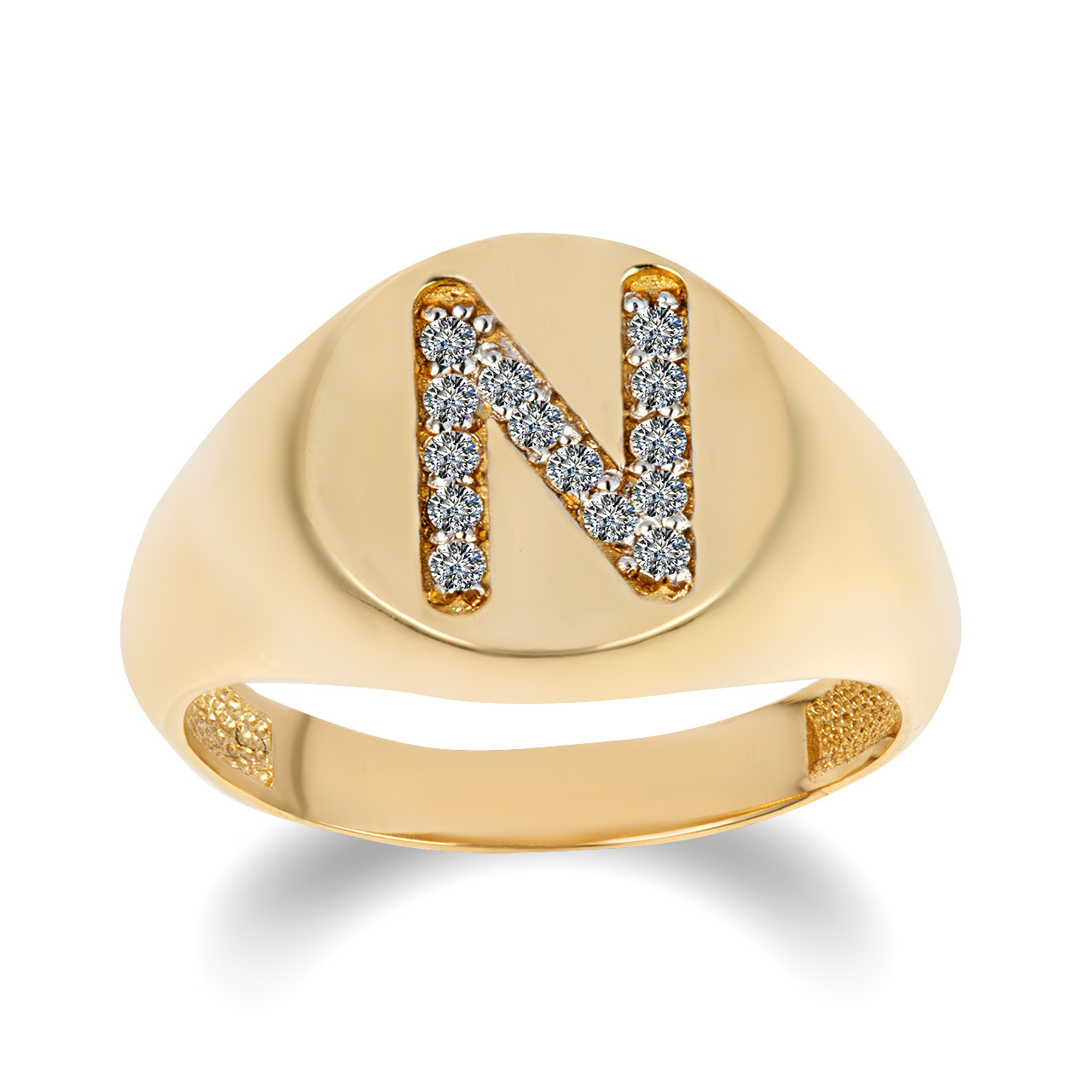 Yellow Gold Diamond Studded Letter 