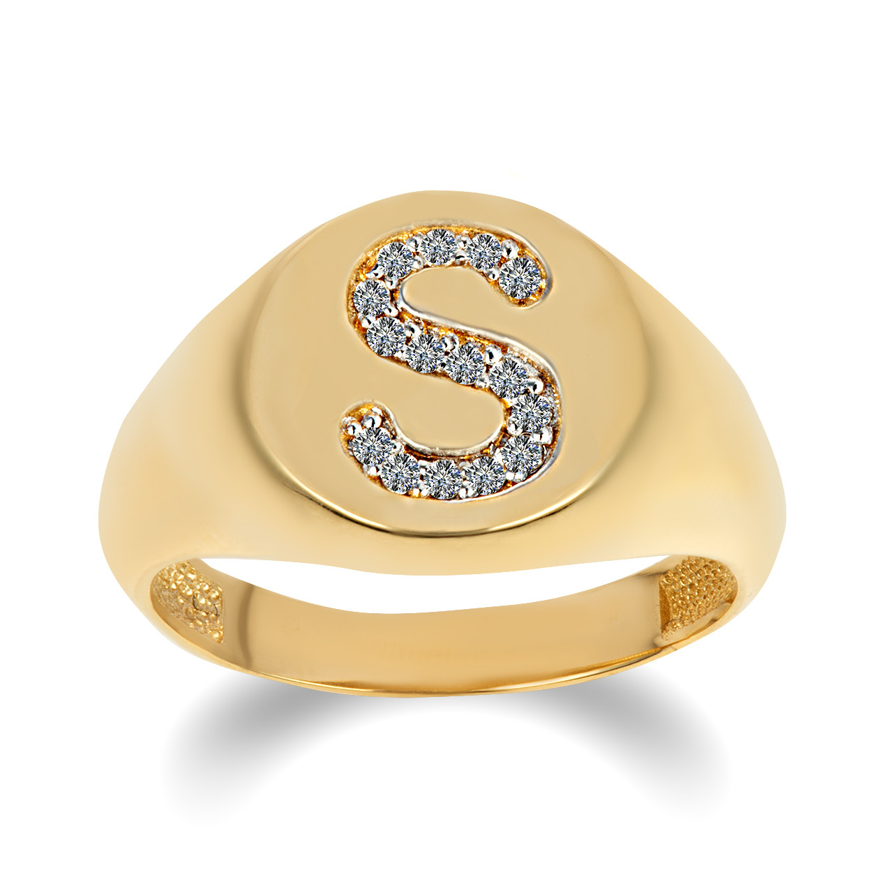 Yellow Gold Diamond Studded Letter 