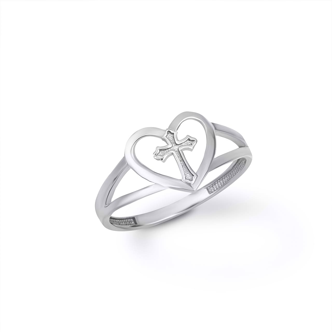Gold Heart Cross Ring | Factory Direct Jewelry