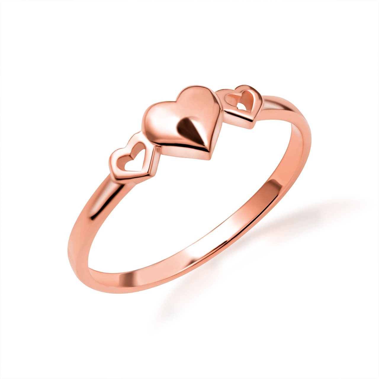 Gold Triple Heart Love Ring | Factory Direct Jewelry
