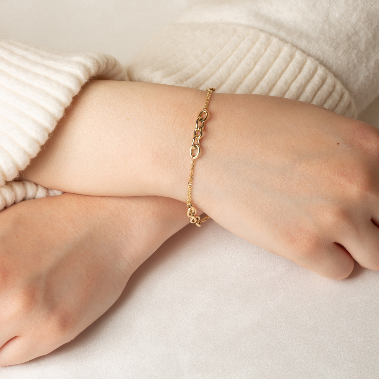 【待望の最新作】≪ADRAR≫ Circle Link Chain Bracelet (Gold) Zoë Chicco 14k Gold Circle Medium Square Oval Link Chain