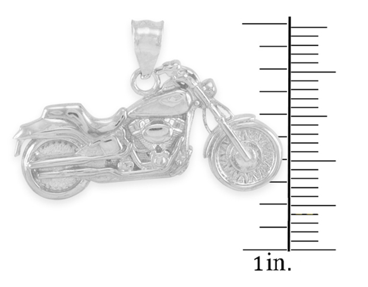 Sterling Silver Motorcycle Pendant Necklace