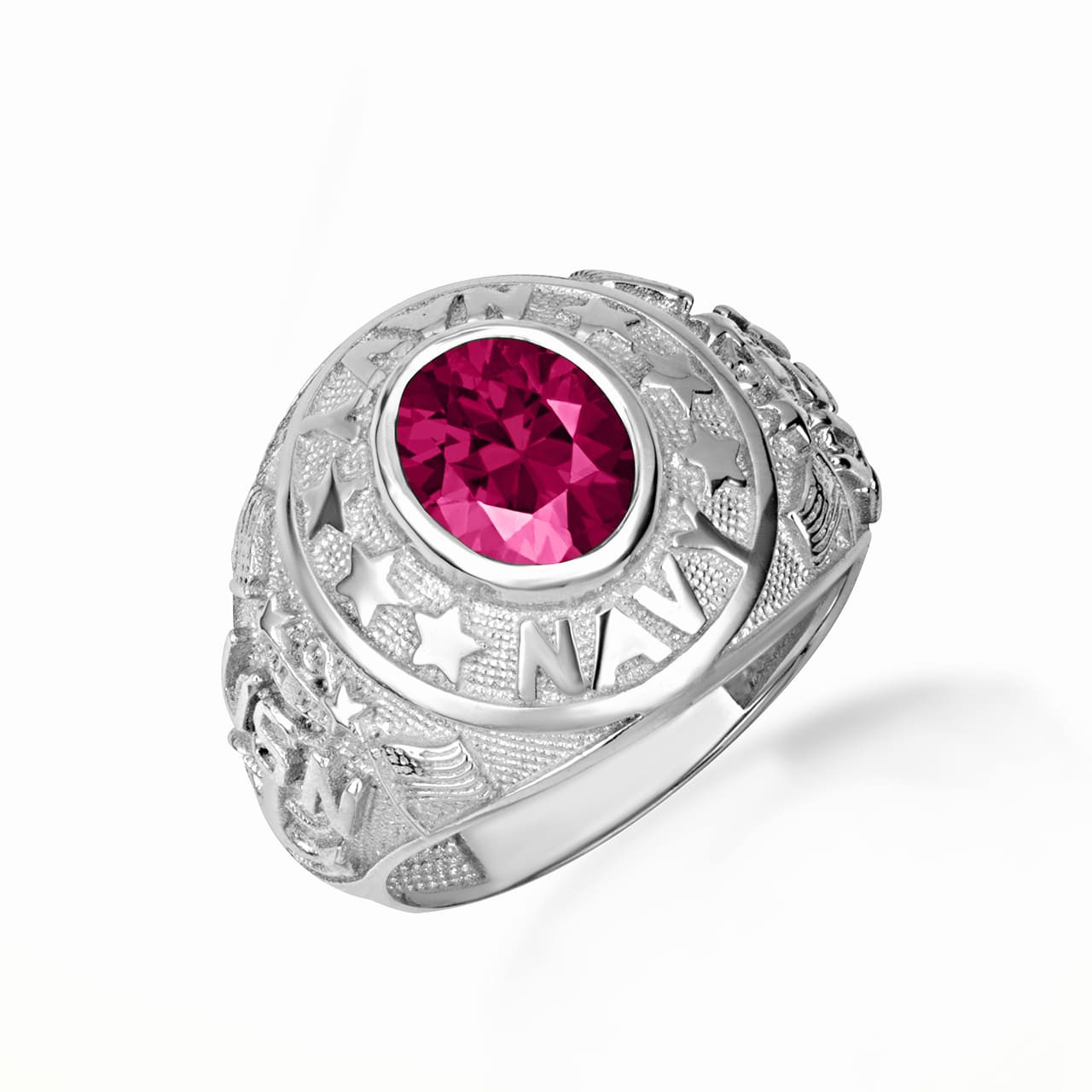925 Sterling Silver United States Navy Cubic Zirconia