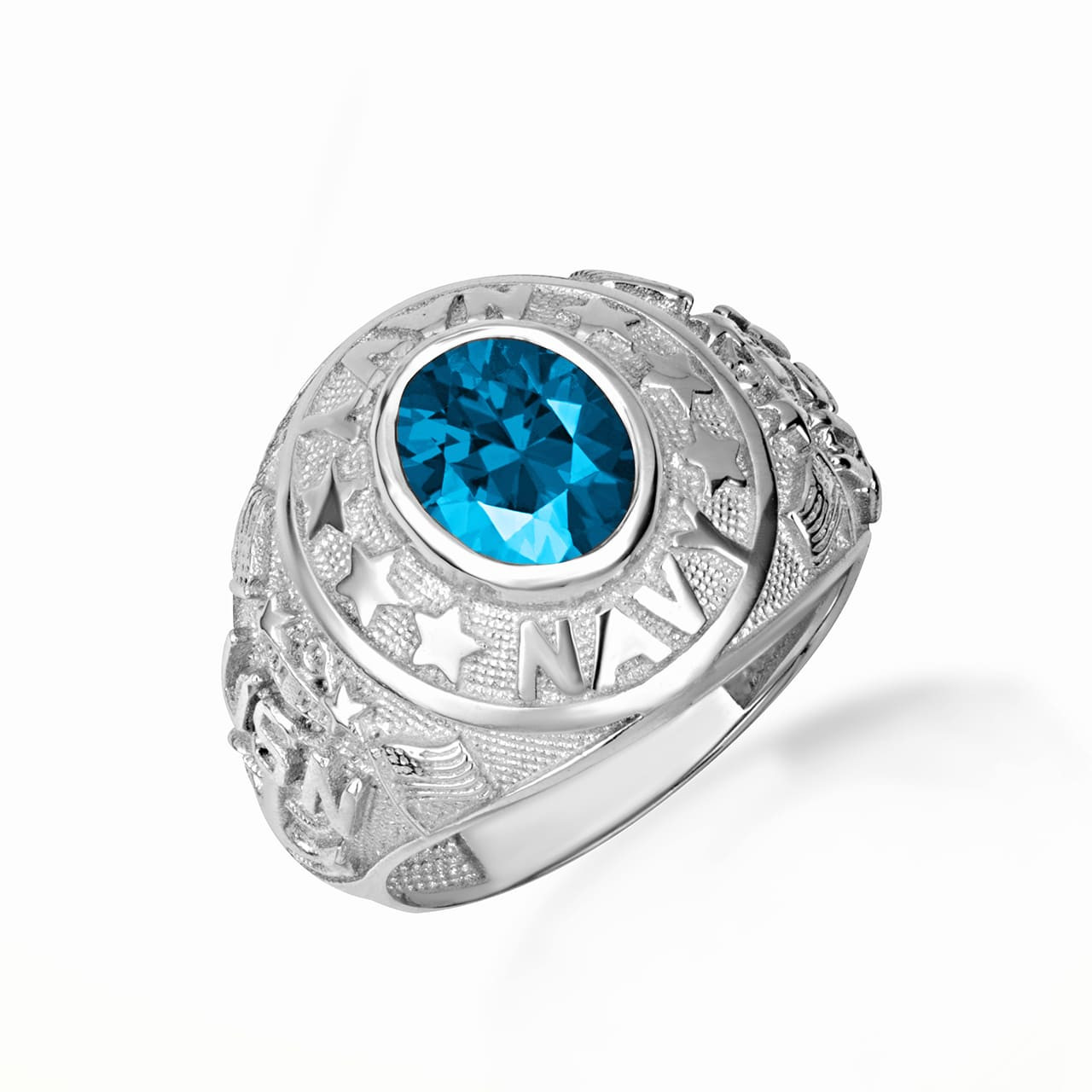 Blue Stone December Birthstone Mens Jewelry Blue Topaz Ring, Men