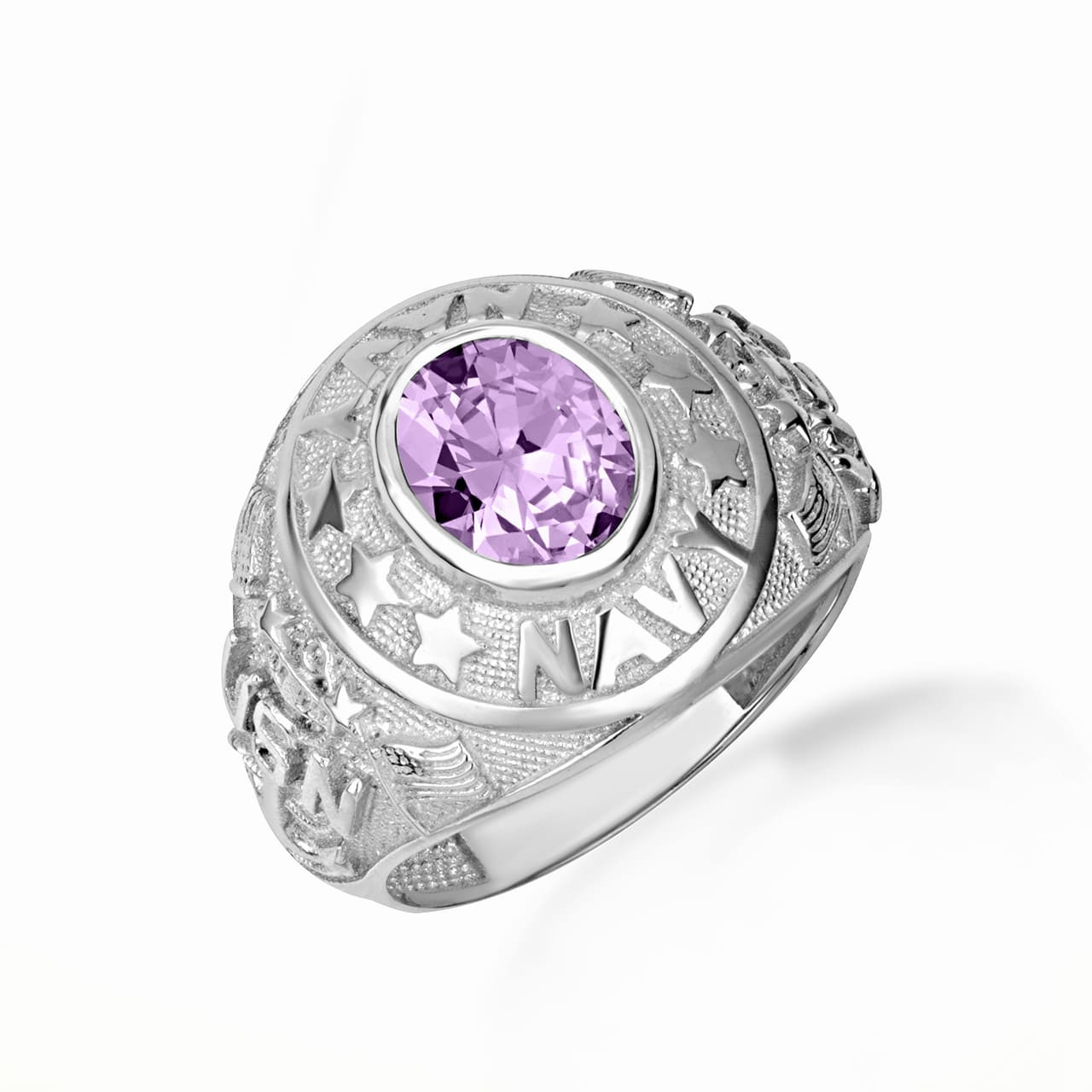 925 Sterling Silver United States Navy Cubic Zirconia