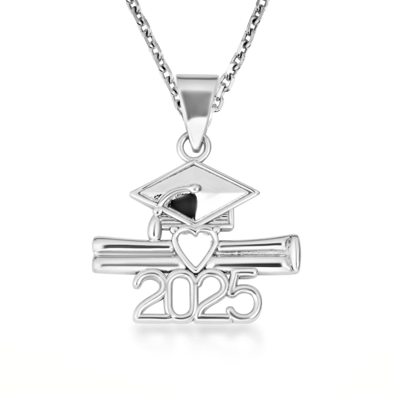 アクセサリー CAL NT LOGO SILVER COLLEGE NECKLACE 925 Sterling Silver Class Of 2025-2026 Diploma Graduation