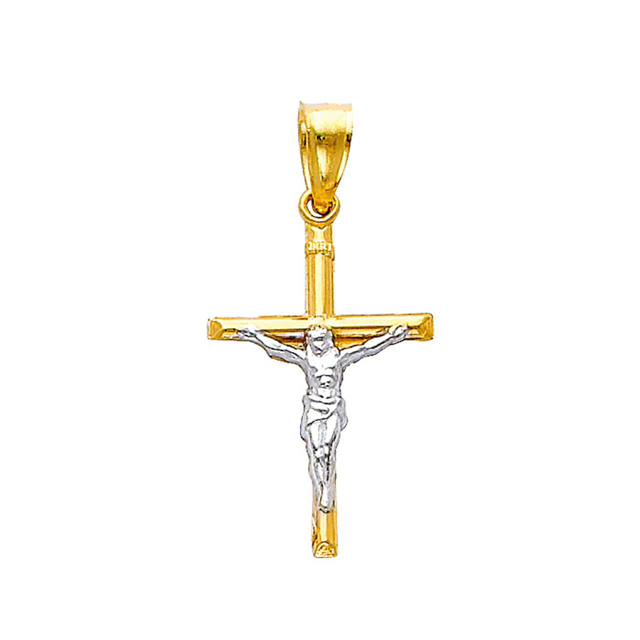 14K Two-Tone Holy Trinity Crucifix - Claddagh Gold