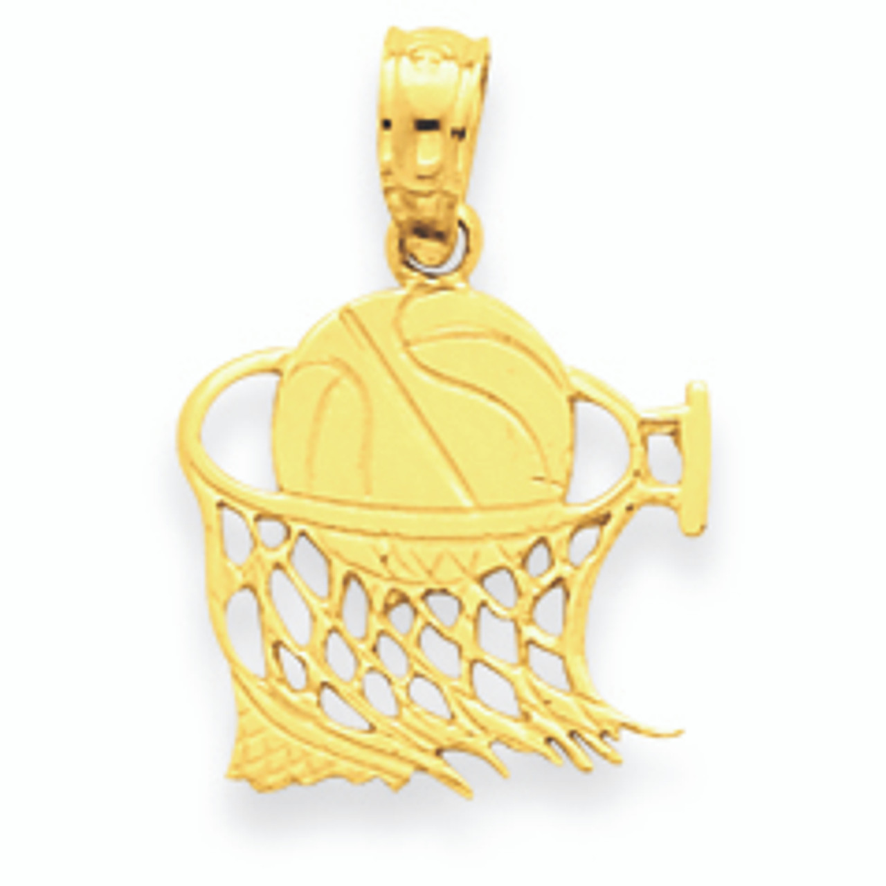 14K Yellow Gold Basketball Pendant