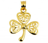 Factory Direct Jewelry Celtic Clover Pendant Gold 