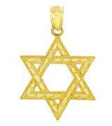 Gold Jewish Star of David Charm Pendant (S) 1-inch