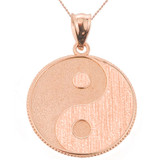 Gold Chinese Yin & Yang Tai Chi Taoist Symbol Charm Pendant Necklace(Available In Yellow/Rose/White Gold)