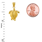 Gold Turtle Charm Pendant Necklace(Available In Yellow/Rose/White Gold)