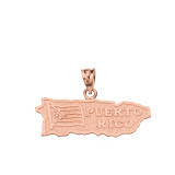 Puerto Rico Map Pendant Necklace in Solid Gold (Yellow/Rose/White) Puerto Rico Map Pendant Necklace in Solid Gold (Yellow/Rose/White)