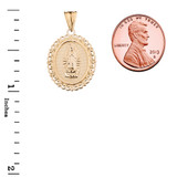 Saint Mary Pendant Necklace in Yellow Gold