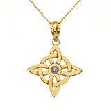 Diamond Wiccan Witches' Pagan Magic Knot Pendant Necklace