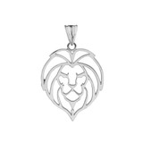 Lion Head Cut Out Pendant Necklace in Gold (Yellow/Rose/White)