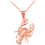 Gold Sea Life Lobster Pendant Necklace (Available in Yellow/Rose/White Gold)