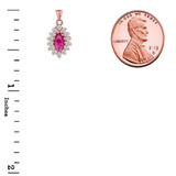 Genuine Ruby Marquise-Shaped Fancy Pendant Necklace in Gold (Available In Yellow/Rose/White Gold)