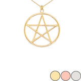 Gold Small Pentagram Pendant(Available in Yellow/Rose/White Gold)